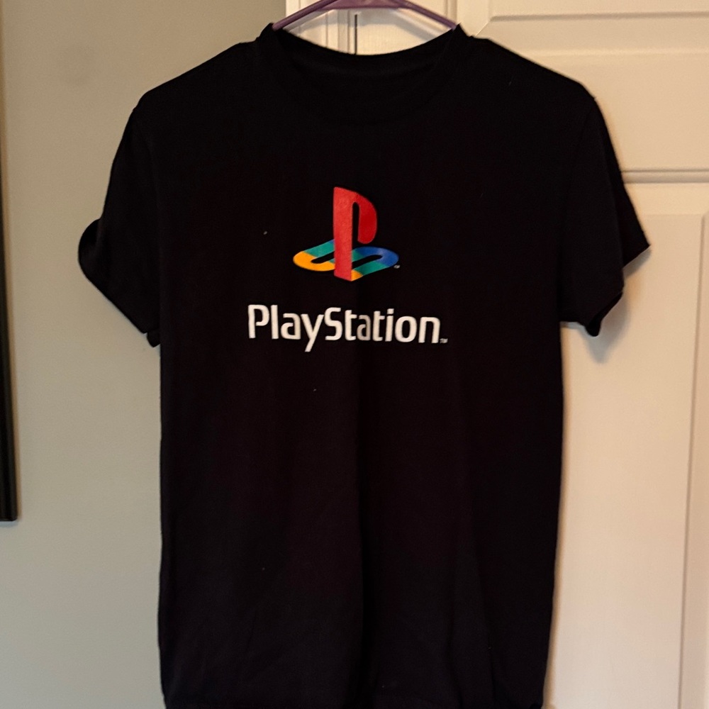 PlayStation Black Short Sleeve Tee with Multicolor Logo